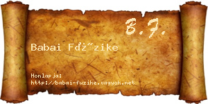 Babai Füzike névjegykártya